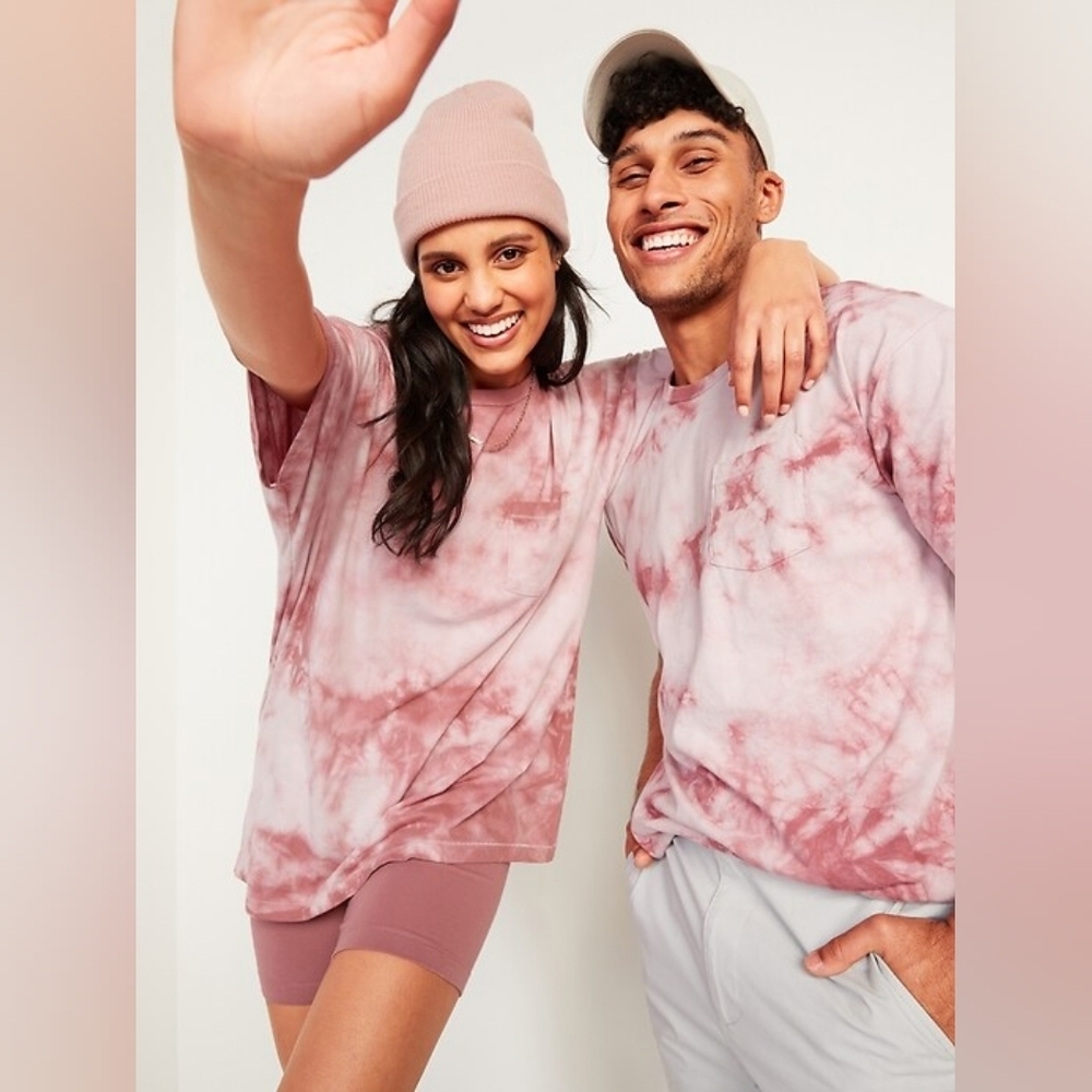 ⭐️40% Off⭐️ Old Navy Vintage Tie-Dye Pocket Gender-Neutral T-Shirt In Adobe